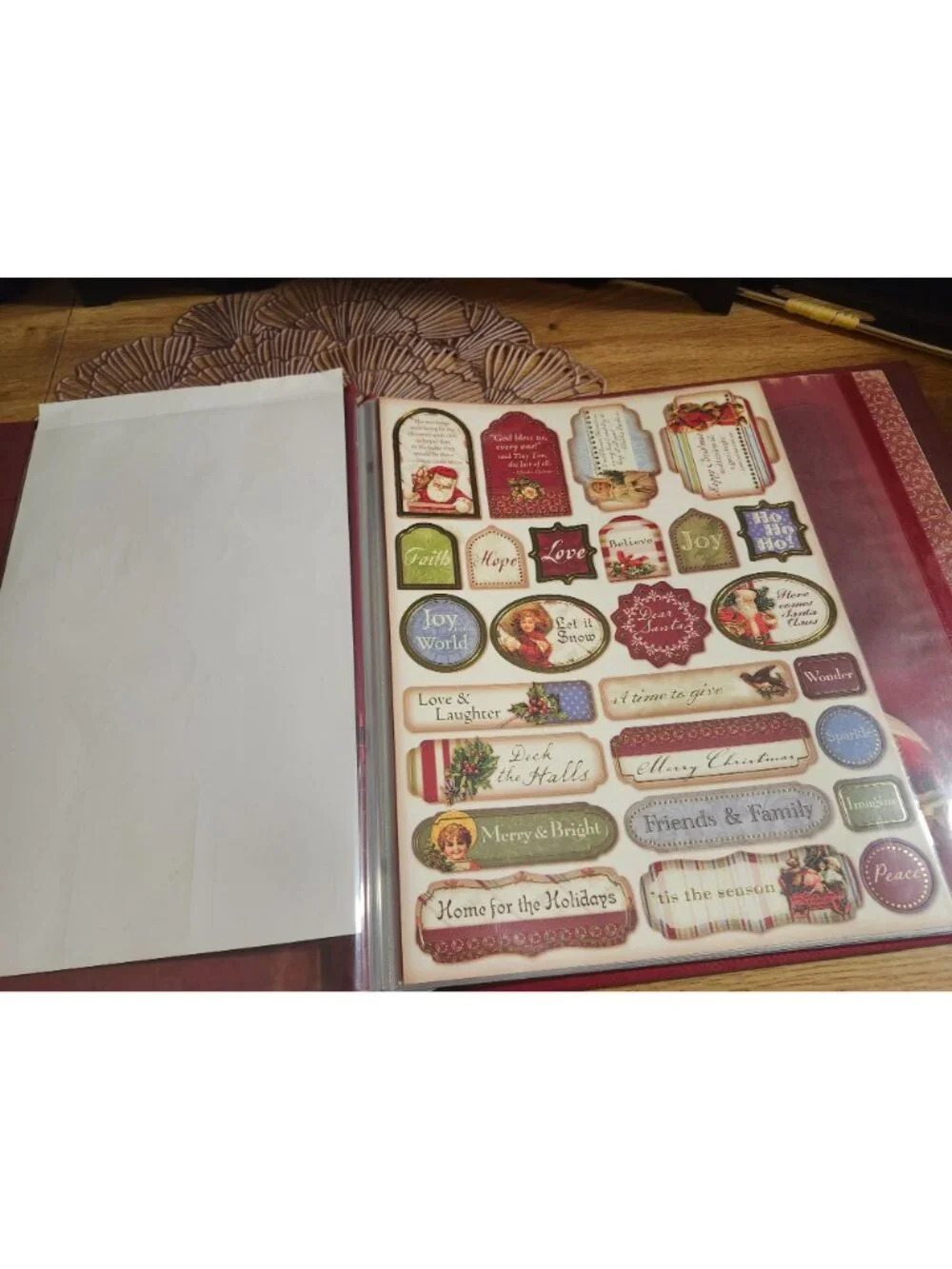 New Seasons Scrapbook Christmas Theme Red Textured Cover 12x12